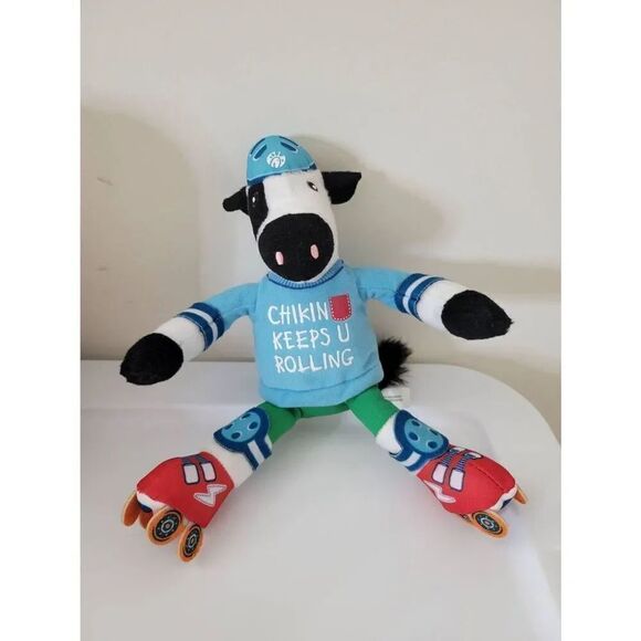 Chick-fil-A Plush Holstein Cow on Skates Chikin Keeps You Rolling 11" - Picture 1 of 6
